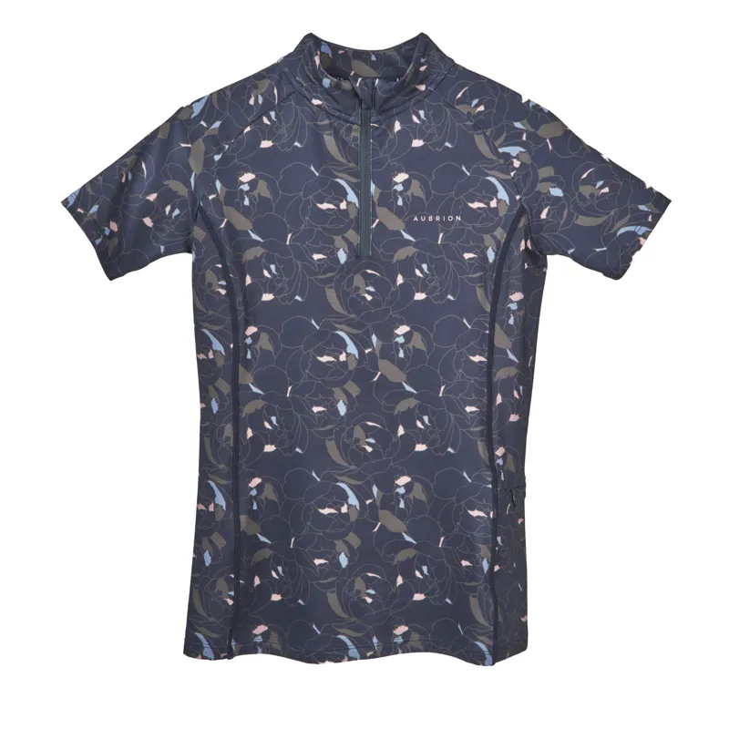 Shires Aubrion Young Rider Revive Short Sleeve Base Layer - Peony Print